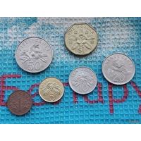 Сингапур набор монет  1, 5, 10, 20, 50 центов, 1 доллар. Герб Сингапура.