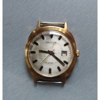 Часы мужские наручные "Sekonda",SU, позолота 20 мкм, СССР (21 камень)