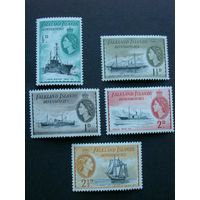Британские колонии - Фолкленды (Фолклендские острова) - транспорт, корабли, парусники, флот 1953