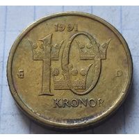 Швеция 10 крон, 1991       ( 1-8-3 )