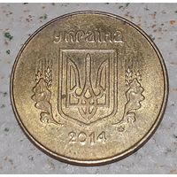 Украина 25 копеек, 2014 Сталь с латунным покрытием /магнетик/ (15-10-5)