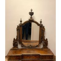 Зеркало настольное туалетное старинное винтаж антикварное кон 19 нач 20 века резьба
