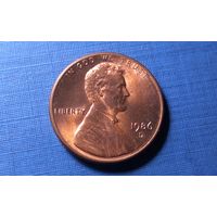 1 цент 1986 D. США.