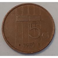 Нидерланды 5 центов, 1991 (4-11-12)