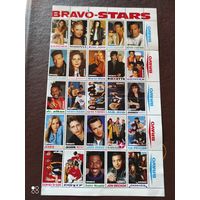 Не почтовые марки из серии Bravo Stars мировые звезды музыки и кино  25 штук 1991 год