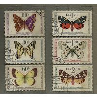 Чехословакия 1966 Бабочки Полная серия 6 марок