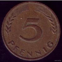 5 пфеннигов 1950 год ФРГ J