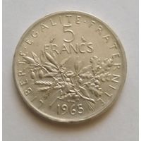 5 франков 1965 г. 835 пр., Франция.