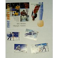 Белорусские спортсмены на XIX зимних Олимпийских играх Беларусь 2002.Блок + марки