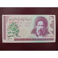 Иран 100 риалов 1985 UNC (с надпечаткой)