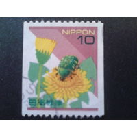Япония 1998 цветок и насекомое