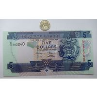 Werty71 Соломоны Соломоновы острова 5 долларов 2018 UNC Корабль банкнота