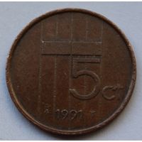Нидерланды 5 центов, 1991 г.