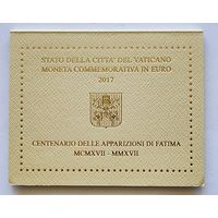 Ватикан 2 евро, 2017 100 лет Фатимским явлениям Девы Марии  буклет