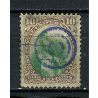 Гватемала - 1881 - Гватемальский квезал 10C - [Mi.24] - 1 марка. Гашеная.  (Лот 53AR)
