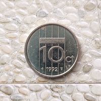 10 центов 1992 года Нидерланды. Королева Беатрис. Красивая монета!