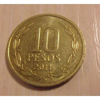 10 песо Чили 2011 г.в.