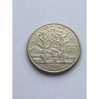 25 центов 2001 г. Вермонт, США