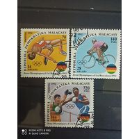 Мадагаскар 1992, спорт 3 марки