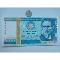 Werty71 Перу 10000 инти 1988 UNC банкнота