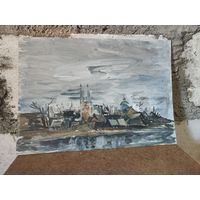 В. Юзвук Картина масло. 1990г   50х35см