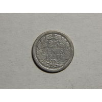 Нидерланды 25 центов 1917г
