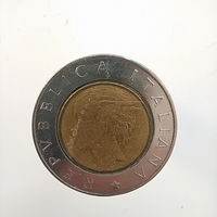 Италия 500 лир 1992 год  лот 20 биметал