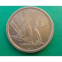 20 франков Бельгия 1980 г.в. Надпись на французском - 'BELGIQUE'.