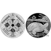 Средняя Припять. Болотная черепаха.  20 рублей серебро