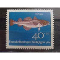 ФРГ 1963 Рыба Михель-1,2 евро концевая марка серии