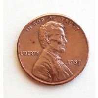 США. 1 цент 1987 г.