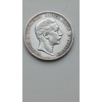 Германия. (Пруссия). 5 марок 1903 года. A. Вильгельм II. Орел. Серебро 900 проба.
