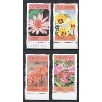 Цветы Танзания 1986 год серия из 4-х чистых марок