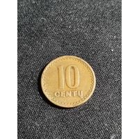 Литва 10 центов 1991