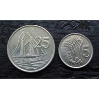 Каймановы острова. 2 монеты 1982, 1990 г.