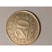 20 центов Эстония 1992