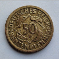 Германия - Веймарская республика 50 рентенфеннигов. 1924. D