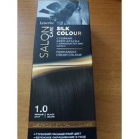 Стойкая крем-краска для волос Шелковое окрашивание, тон 1.0. Черный агат