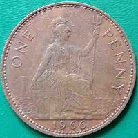 Великобритания 1 пенни 1966