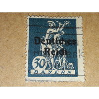 Германия Рейх 1920 Надпечатка на марке Баварии
