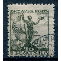 Королевство СХС, Хорватия - 1919г. - матрос, 45 f - 1 марка - гашёная. Без МЦ!