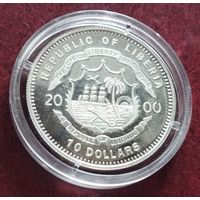 Либерия 10 долларов, 2000 Первый человек на Луне