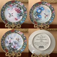Тарелка Коллекционная Колибри и Цветы Lena Liu Германия винтаж цена за 3 шт