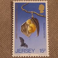 Остров Джерси 1979. Летучие мыши. Rodrigues Fruit Bat