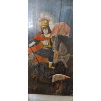 Икона Георгий Победоносец  оригинальная живописная XIXвек