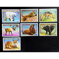 Экваториальная Гвинея 1977 г. Фауна Северной Америки. Животные. Звери, полная серия из 7 марок #0047-Ф2P8