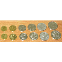 Киргизстан 2008-2009 компл 6 монет UNC 10,50 тийин, 1,3,5,10 сом
