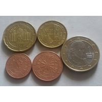 Набор евро монет Австрия 2017 г. (1, 2, 10, 20 евроцентов, 1 евро)