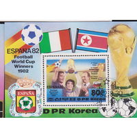 Футбол  Спорт флаг  Северная Корея КНДР 1982 год  лот  2014  БЛОК