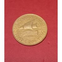 200 лир 1992г. Италия (Выставка марок в Генуе)